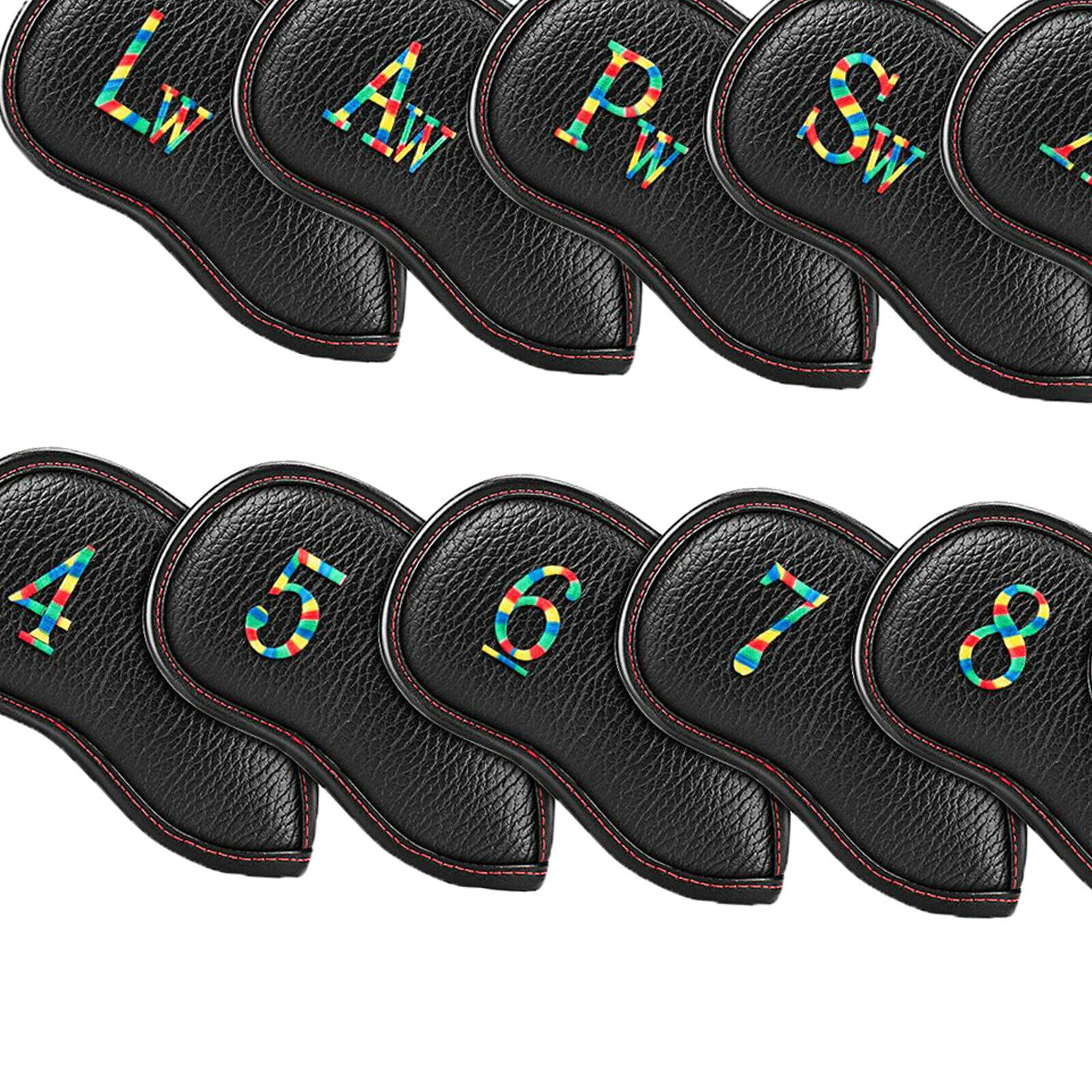 Golf Iron Headcovers Club Covers Set Leather PU 11 Piece Cover Protector