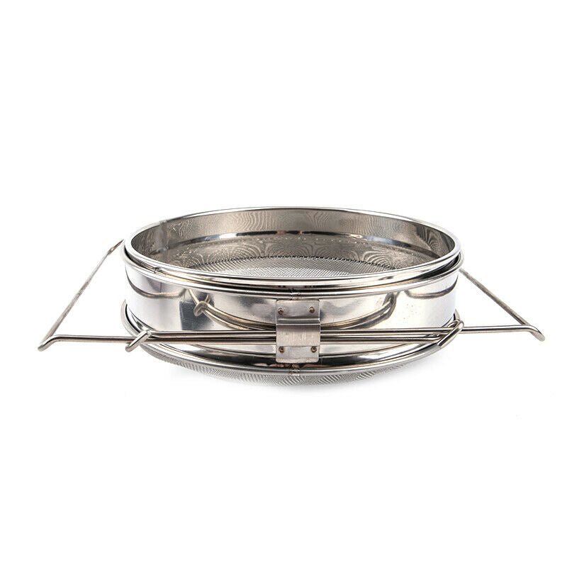 Double-Deck Stainless Steel Honey Strainer Screen Sieve Beekeeping Filter TaBDA