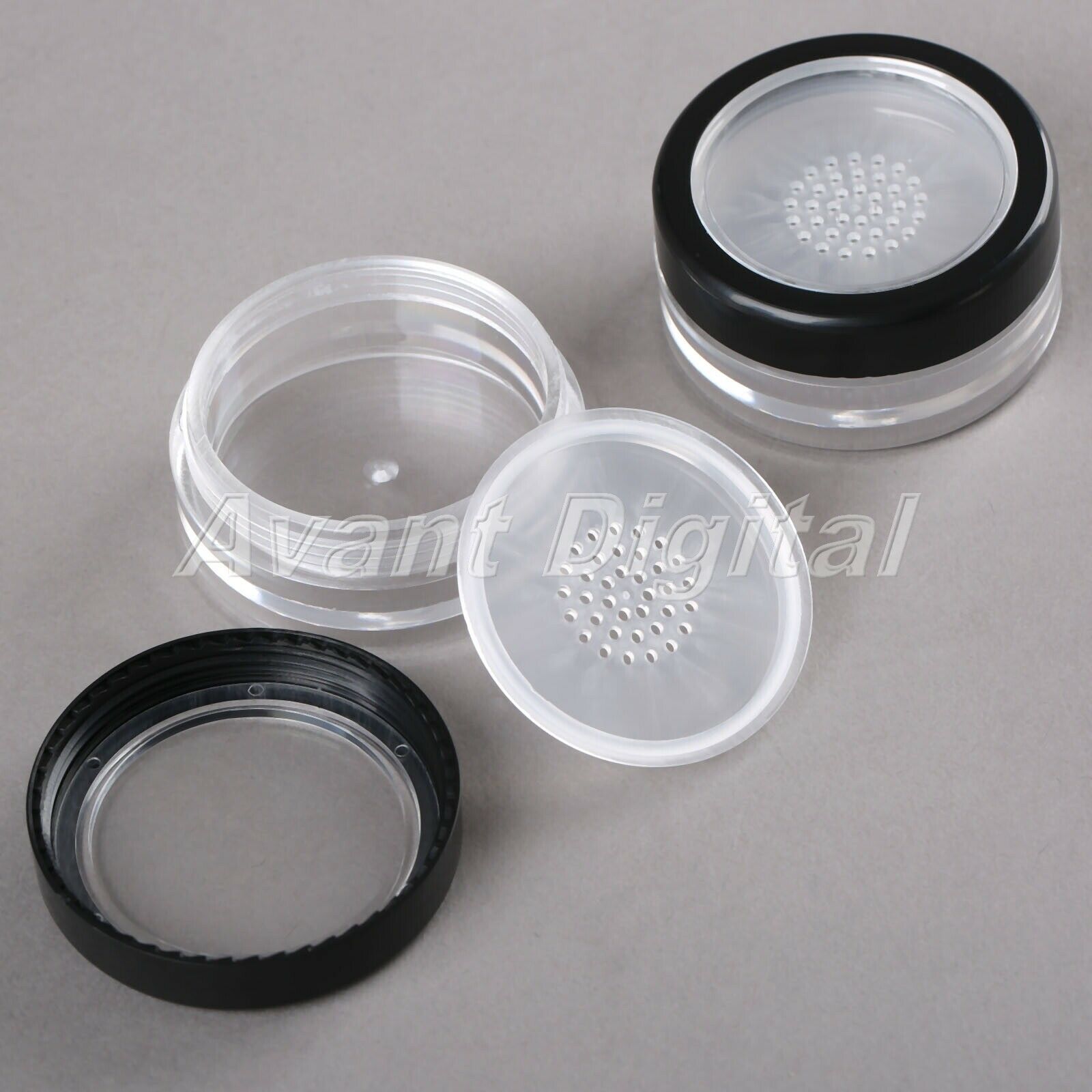5pcs 10ml Plastic Nail Art Mini Powder Bottle Empty Cosmetic Jar Beauty Tool Set