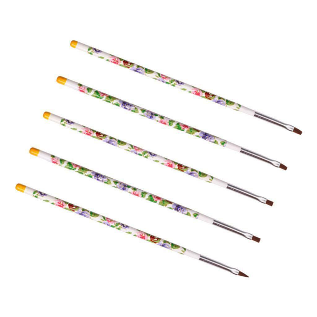 5 Pcs Nail Art Acrylic UV Gel  Design Painting Drawing Polish Brush