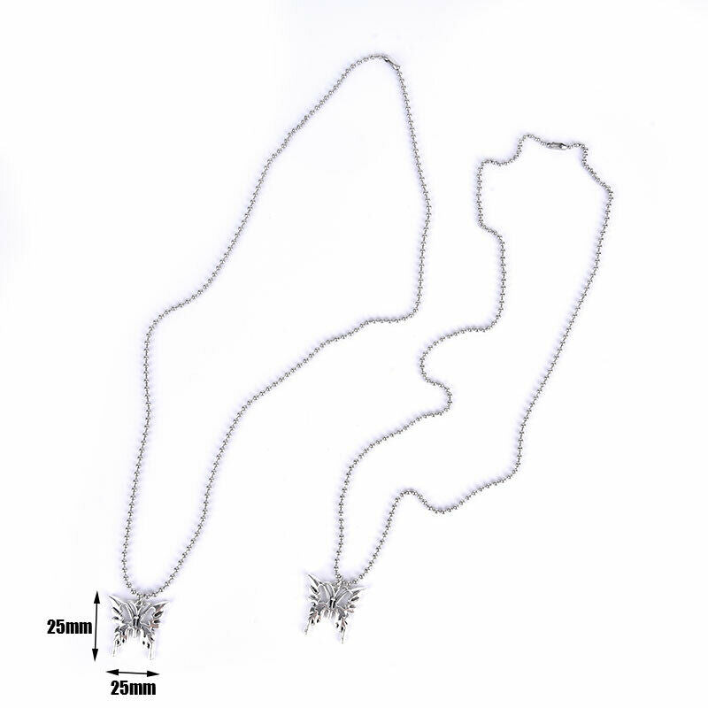Sexy Butterfly Pendant Necklace Stainless Steel Goth Fashion Jewelry Necklac Rf