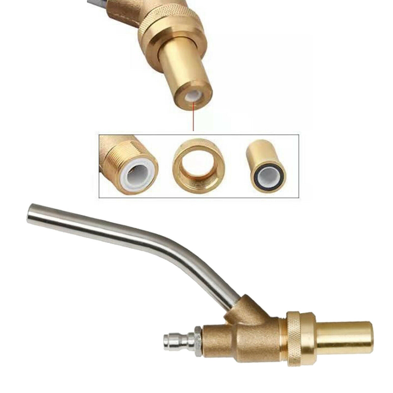 Stainless Steel Hose Pipe Joint Connectors for High Pressure Washer 1/4 21CM