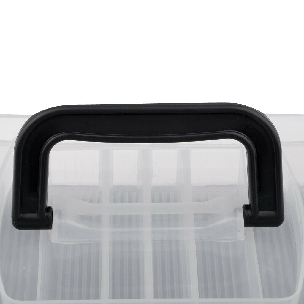 2 Tray Cantilever Fishing Tackle Box Baits Case With Individual Compartments