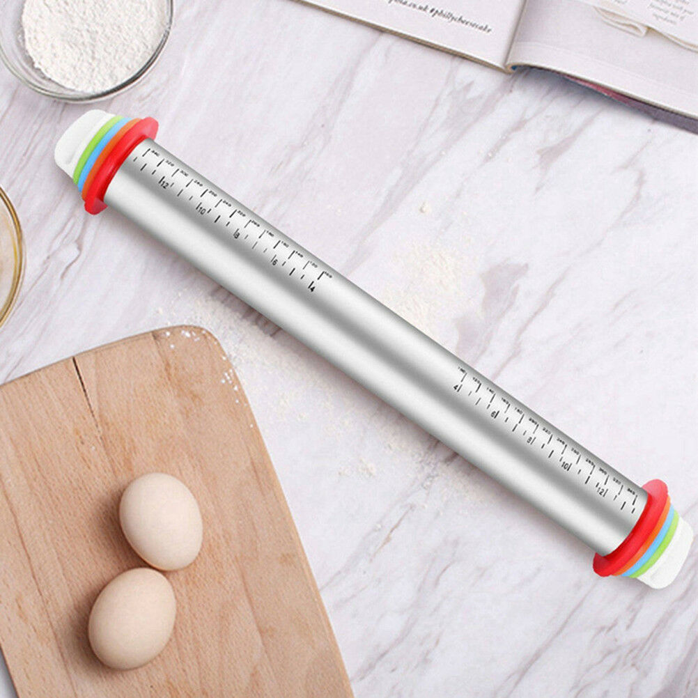 Durable Adjustable Rolling Pin With Dough Mat Dough Roller with 4 Removable.DD