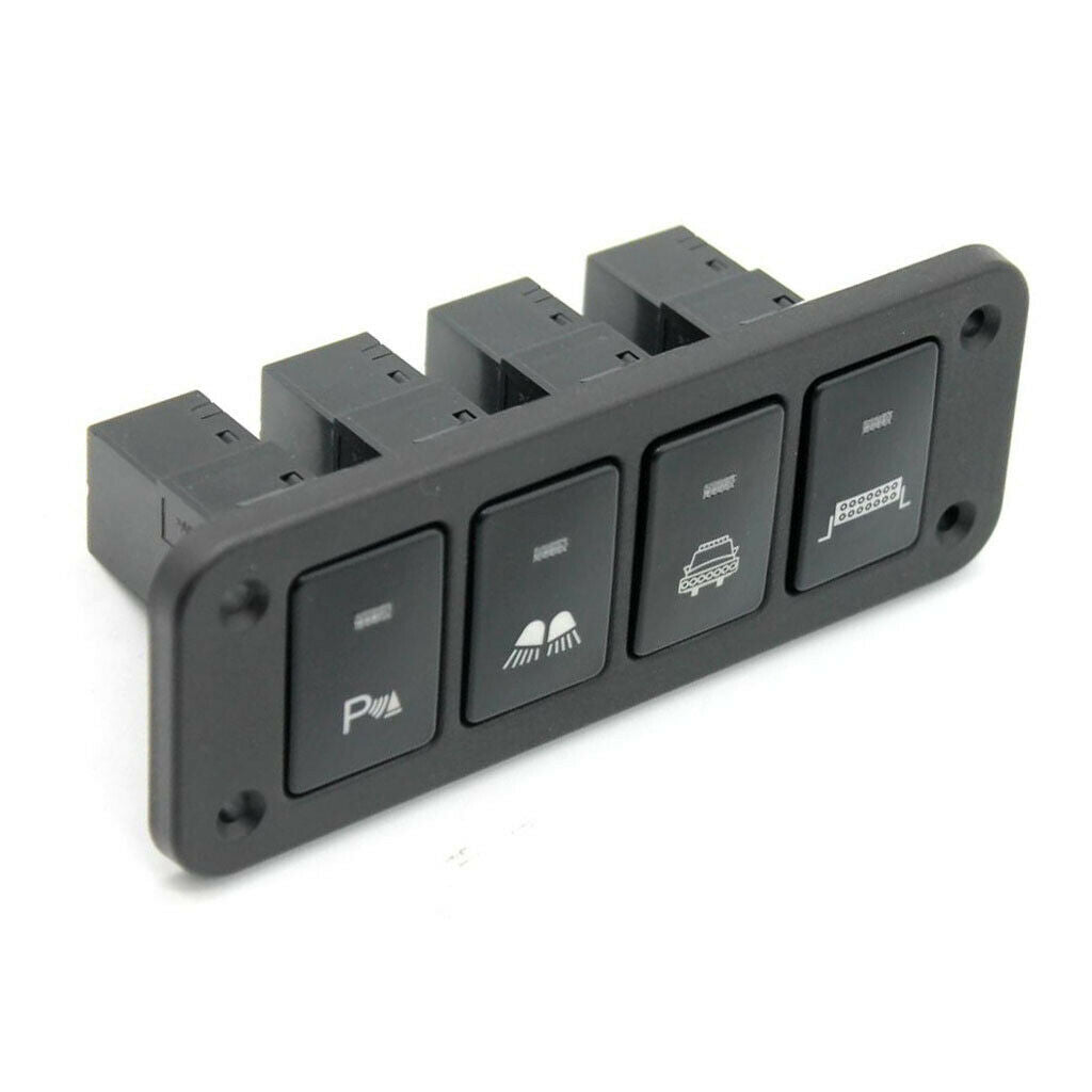 Auto Car 4 Gang White LED Rocker Toggle Light Switches Panel