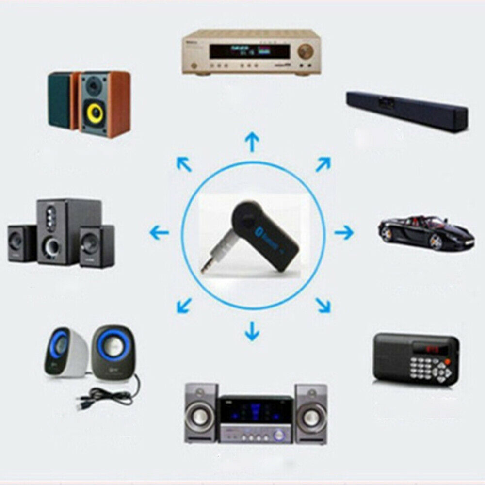Wireless Bluetooth 5.0 Car Adapter Receiver 3.5mm AUX Audio Stereo Music Home