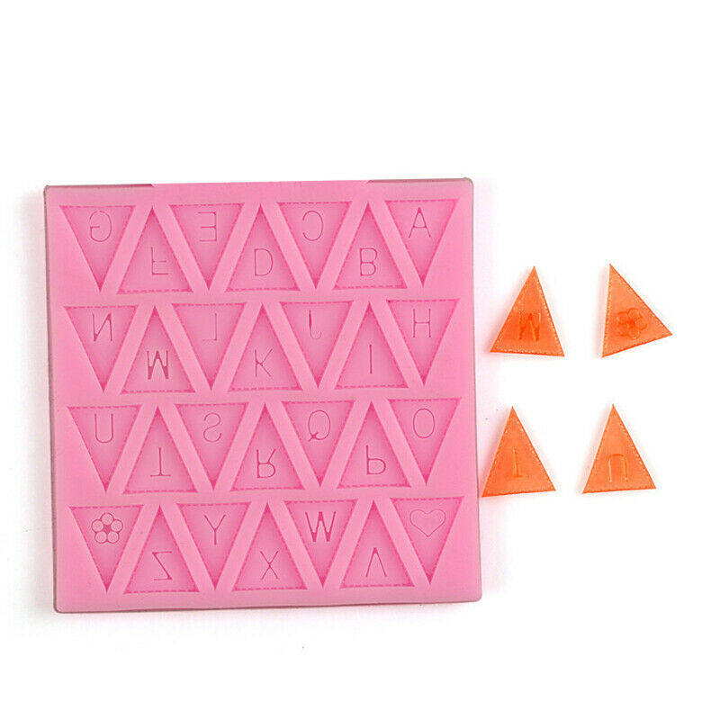 Letters Mold Triangle Alphabet Silicone Fondant Chocolate Cake Baking Mou.l8
