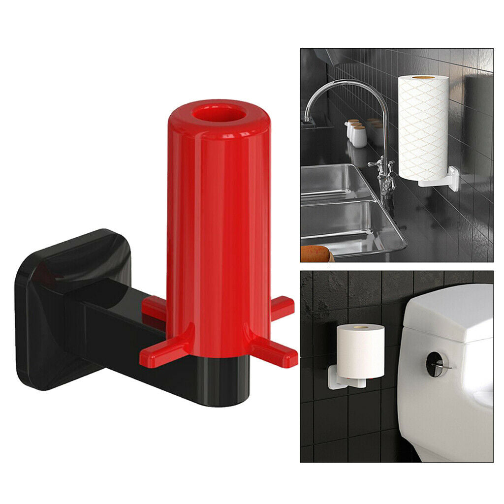 2 Pieces Self Adhesive Kitchen Paper Tissue Roll Holder Upright Wall Mounted