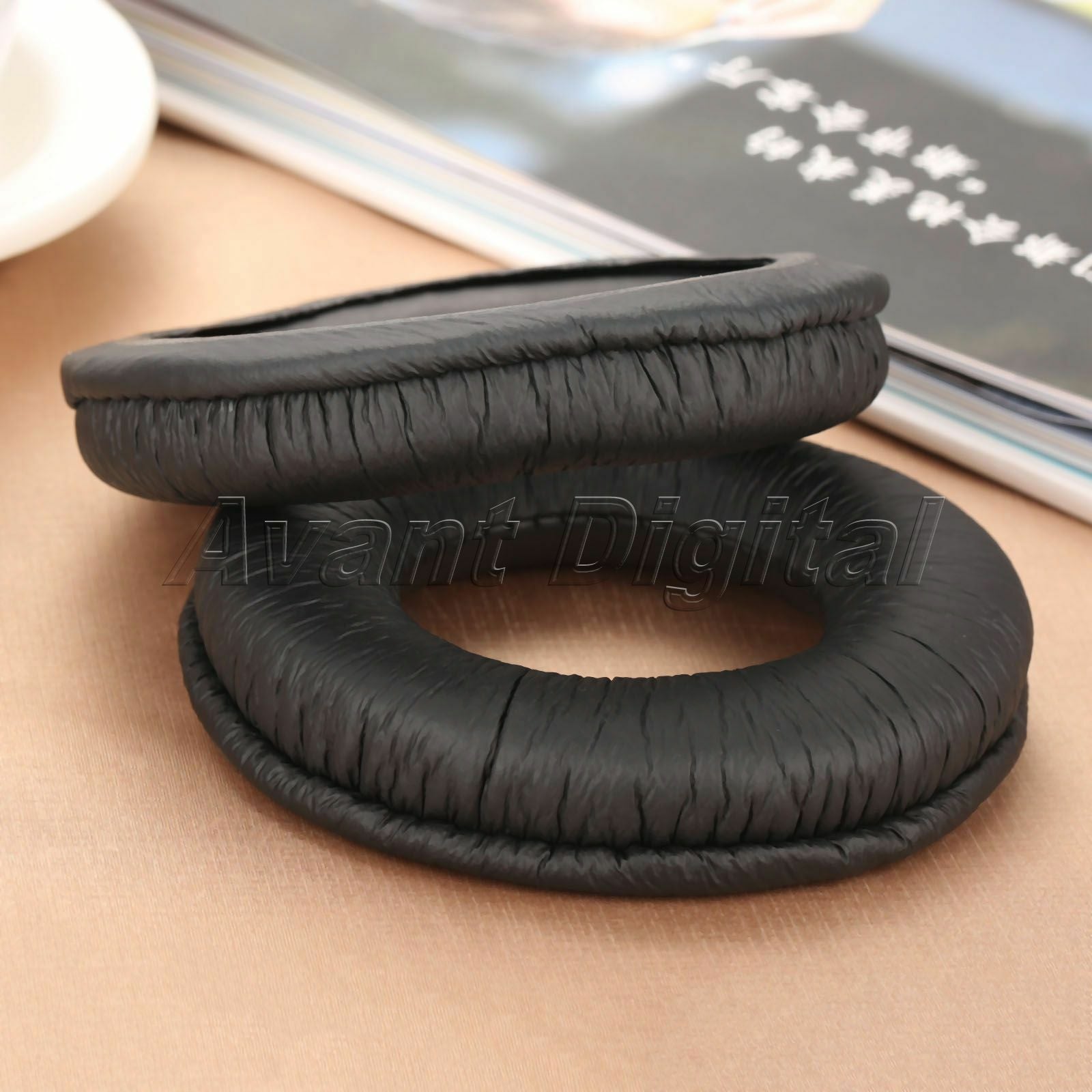Black Leatherette Ear Cushion Kit Cover For Headphones Panasonic RP-HT161 1×