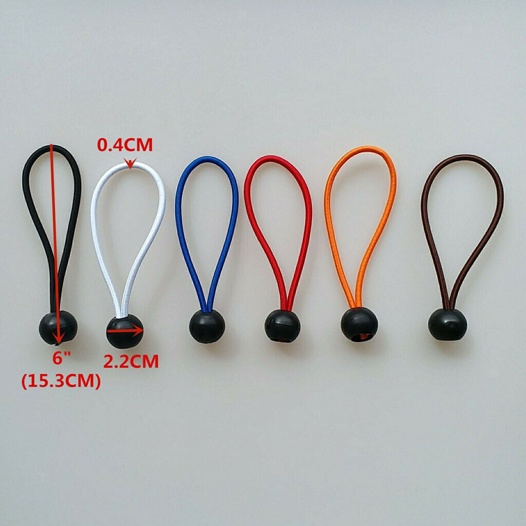 12pcs Ball Bungee 6 Inch Tie Down Cord with 22mm Ball, for Camping Tent Canopies