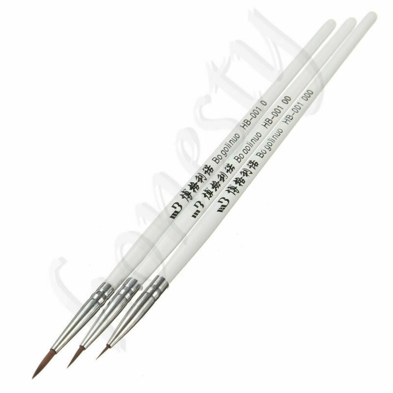 6X Weasel's Hair Brush Pen Nail Art Strokes Watercolor Paint Oil Painting Draw