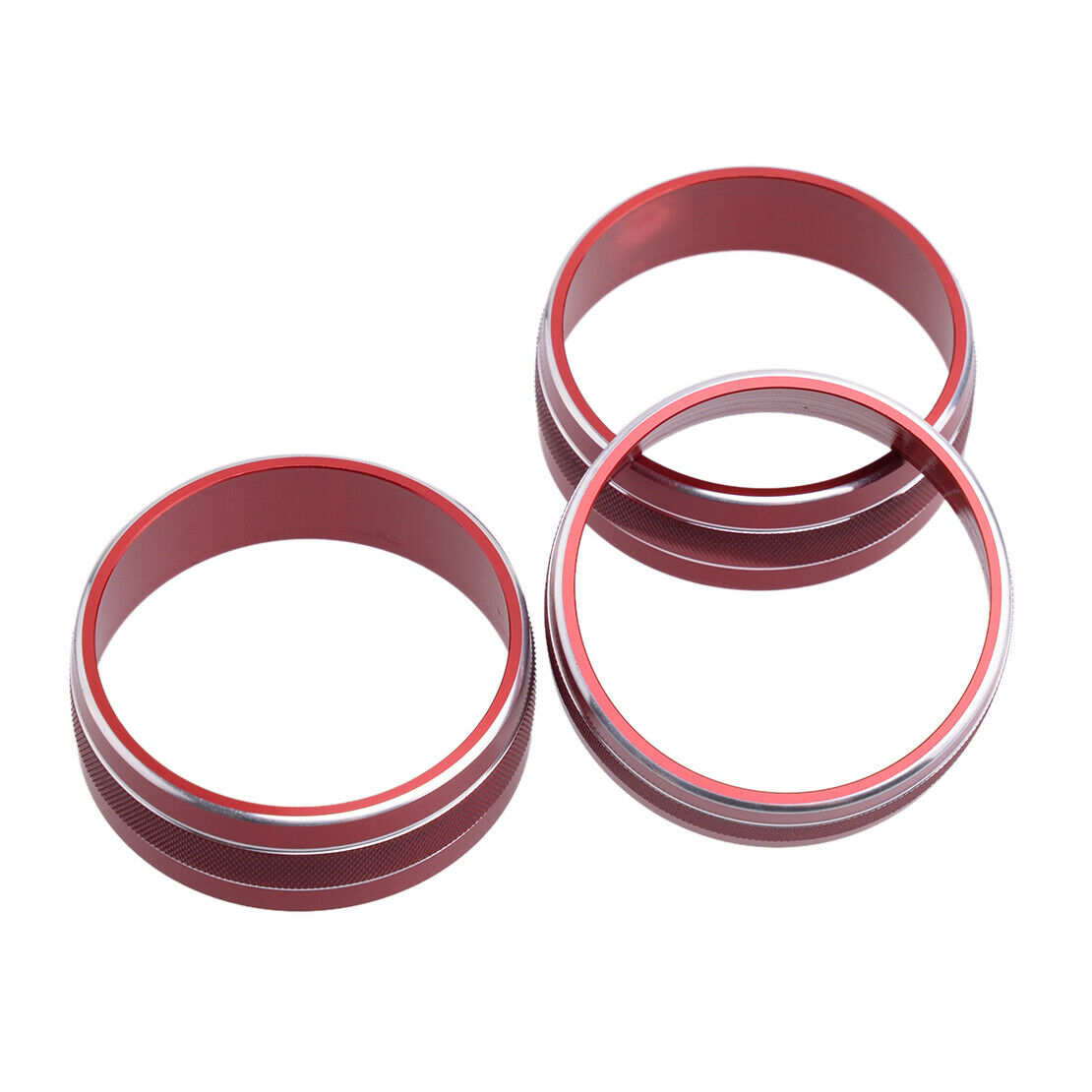 3x Aluminum AC Knob Control Cover Rings Trim Fits For Dodge Challenger 2009-2014