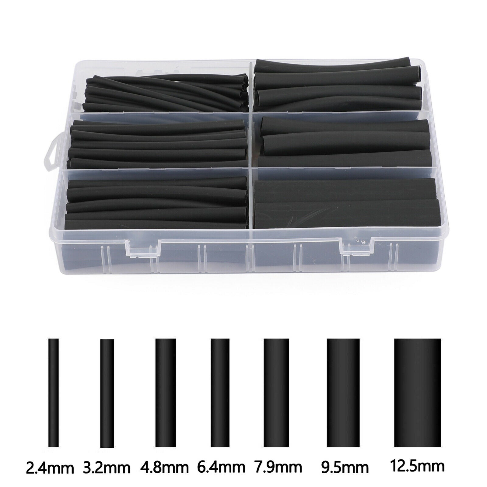 130pcs 3:1 Insulated Cable Sleeves Heat Shrink Tube Kit Waterproof Wire Wrap