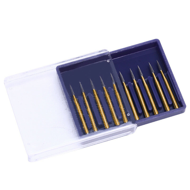 3 Box Dental Tungsten Steel Carbide Burs Titanium Coated FG7901 （Friction Grip）