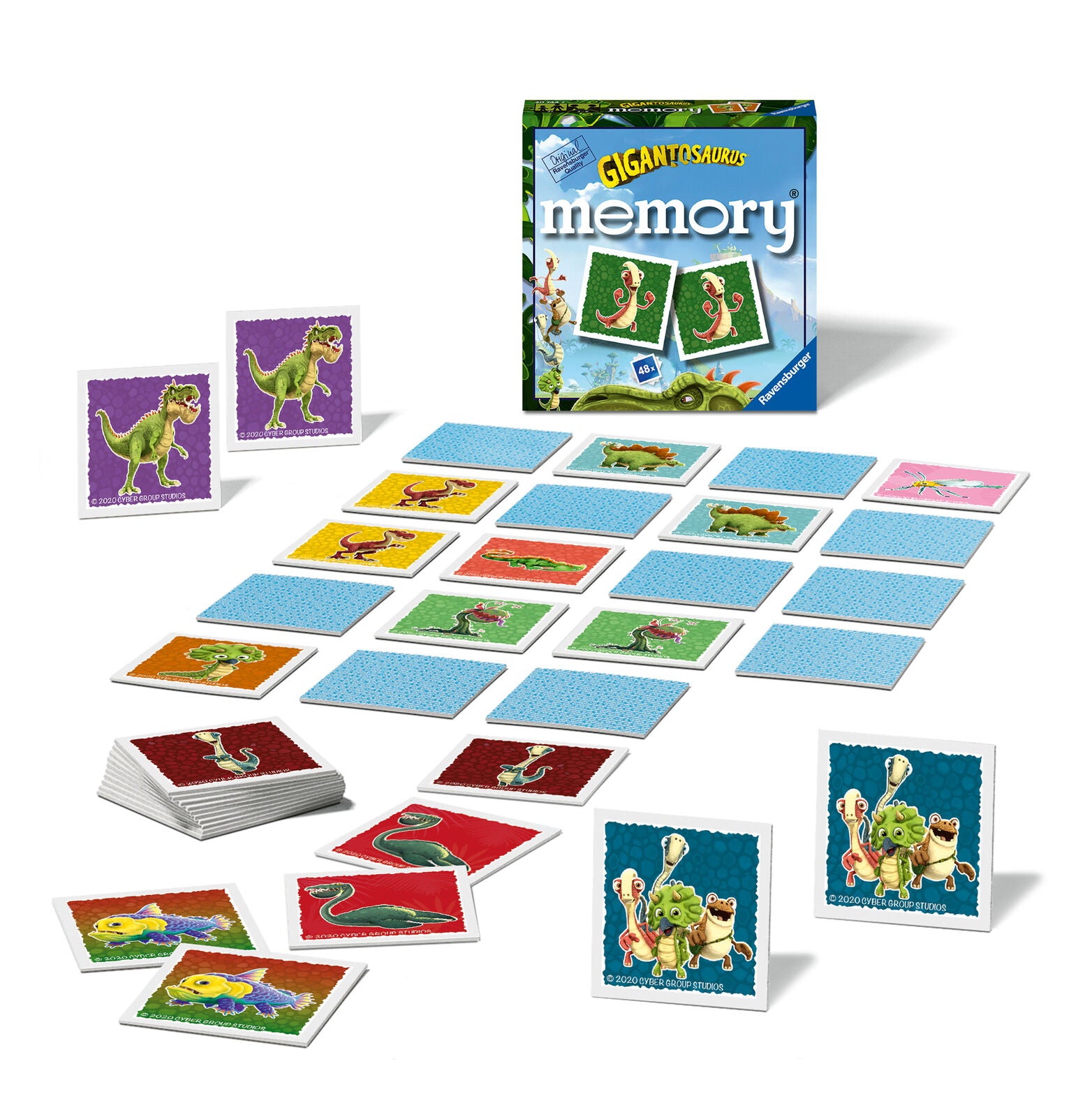 20744 Ravensburger Gigantosaurus Dinosaur Mini Memory Snap Pairs Game Children 3