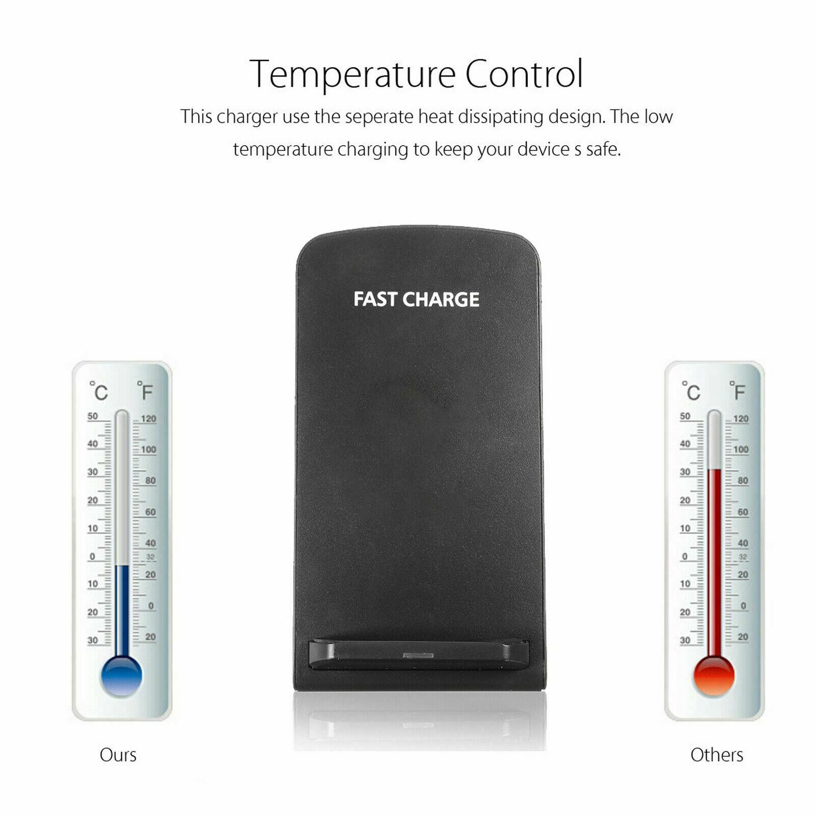 Quick Charge 2.0 10W Dual Coil Qi Wireless Charger Fast Charging Phone Dock Pad