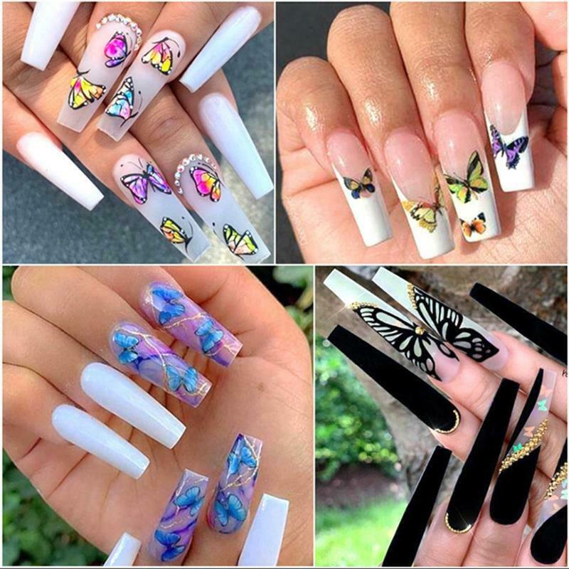 Butterfly Nail Art Stickers Decals Self-Adhesive Nail Decals Butterfly Toenail