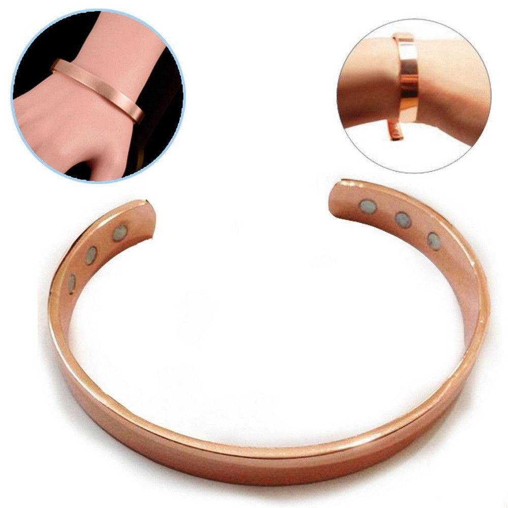 1XCopper Bracelet Magnetic Healing Bio Therapy Arthritis Pain Relief Bangle Cuff