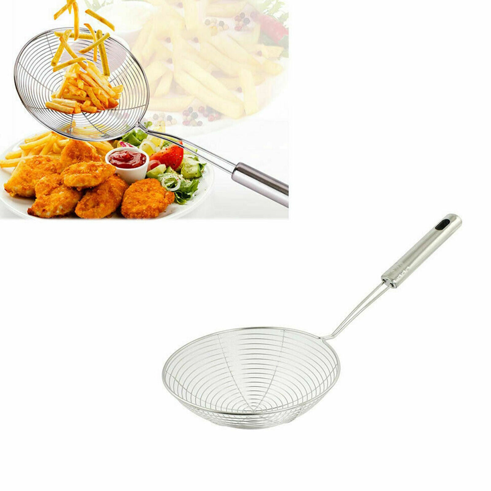 Stainless Steel Spider Skimmer Strainer Practical Long Handle Kitchen Strainer