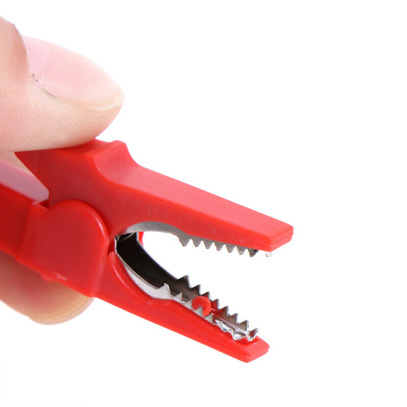 2Pcs 55mm alligator clip with 2pcs 4mm banana plug Black and Red .l8