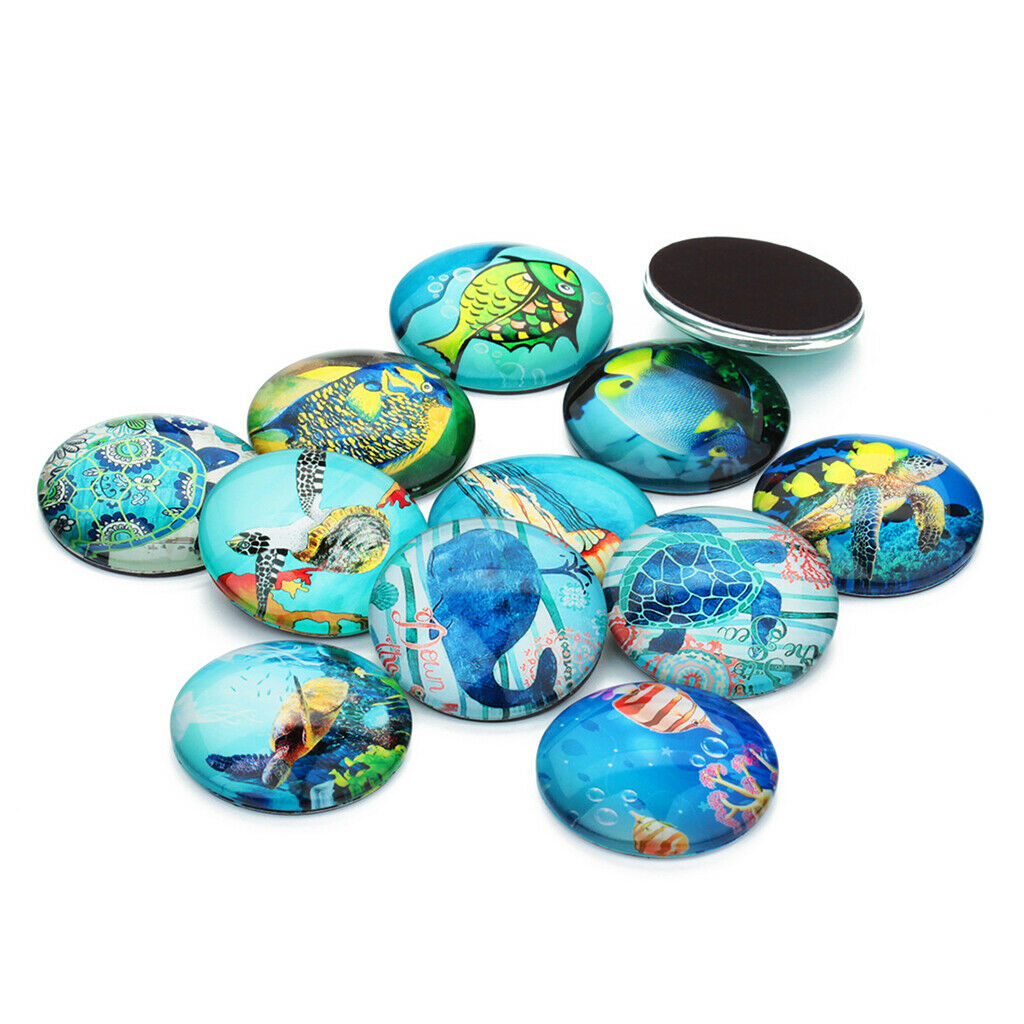 60 Pack 12mm Glass Cabochons Mosaic Printed Glass Dome Cabochons Mosaic Tiles