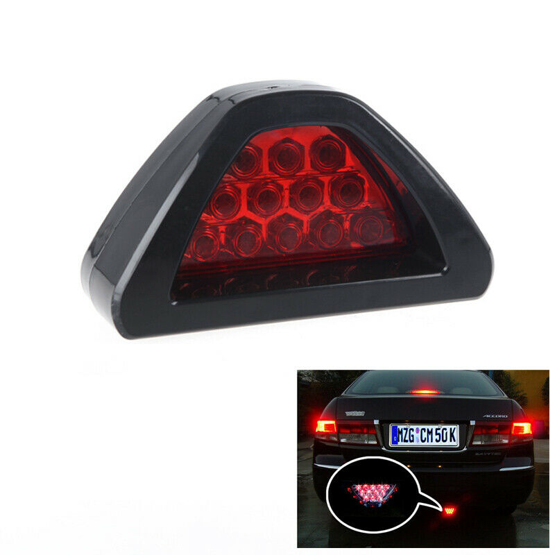 Car F1 Style Triangle LED Rear Side Stop Tail Third Brake Light Lamp Red Marker