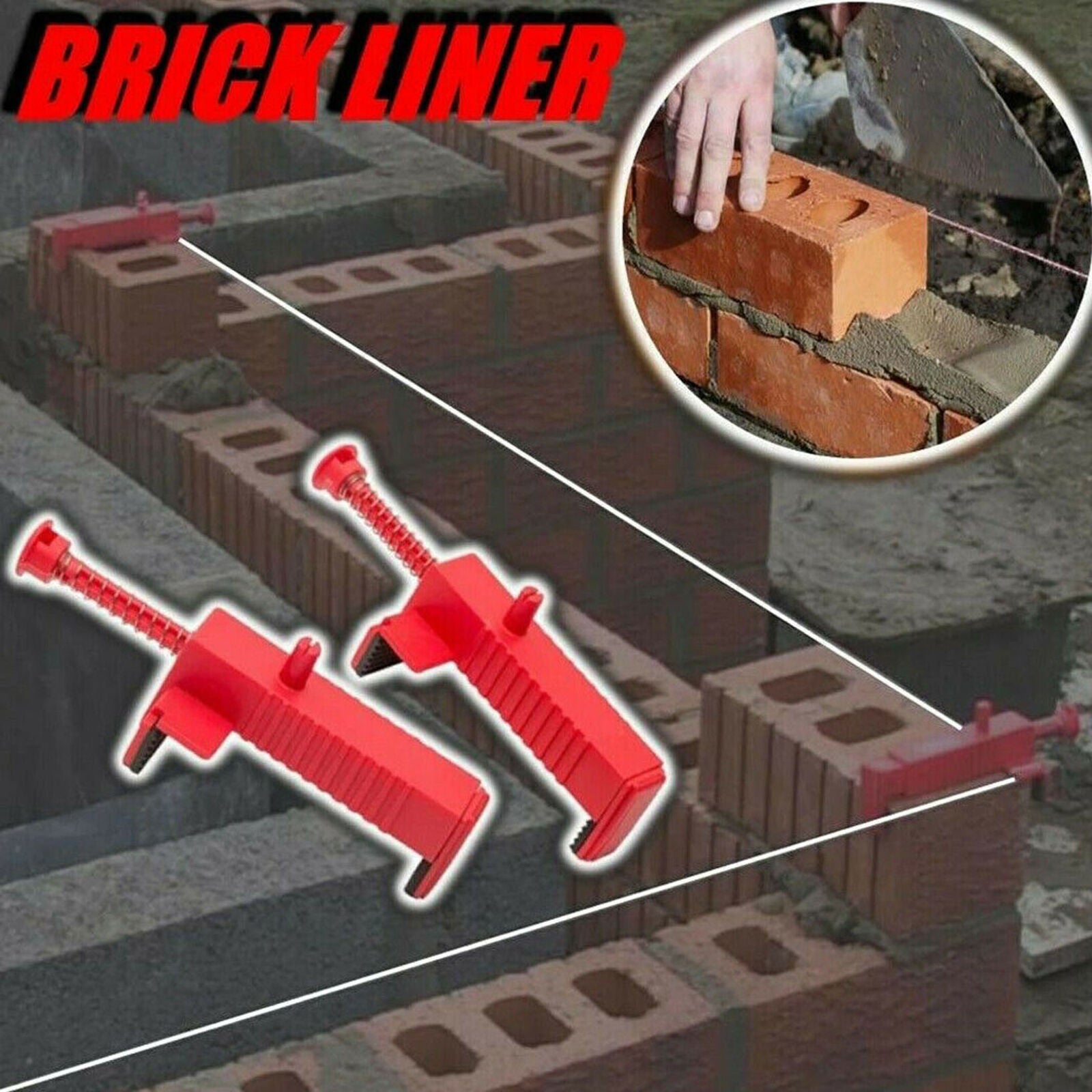2X Brick Liner Runner Wire Drawer Bricklaying Trowel Fixer Building Construction
