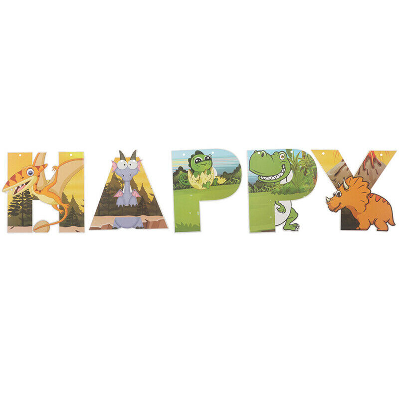 Dinosaur Banner Jungle Wild Animal Party Kids Birthday Party Supplies FlagFCA