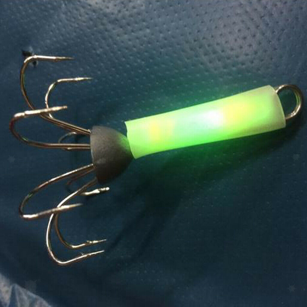 5Pcs Saltwater 7cm Luminous Hard Fishing Lures Glow in Dark Squid Jig Hook