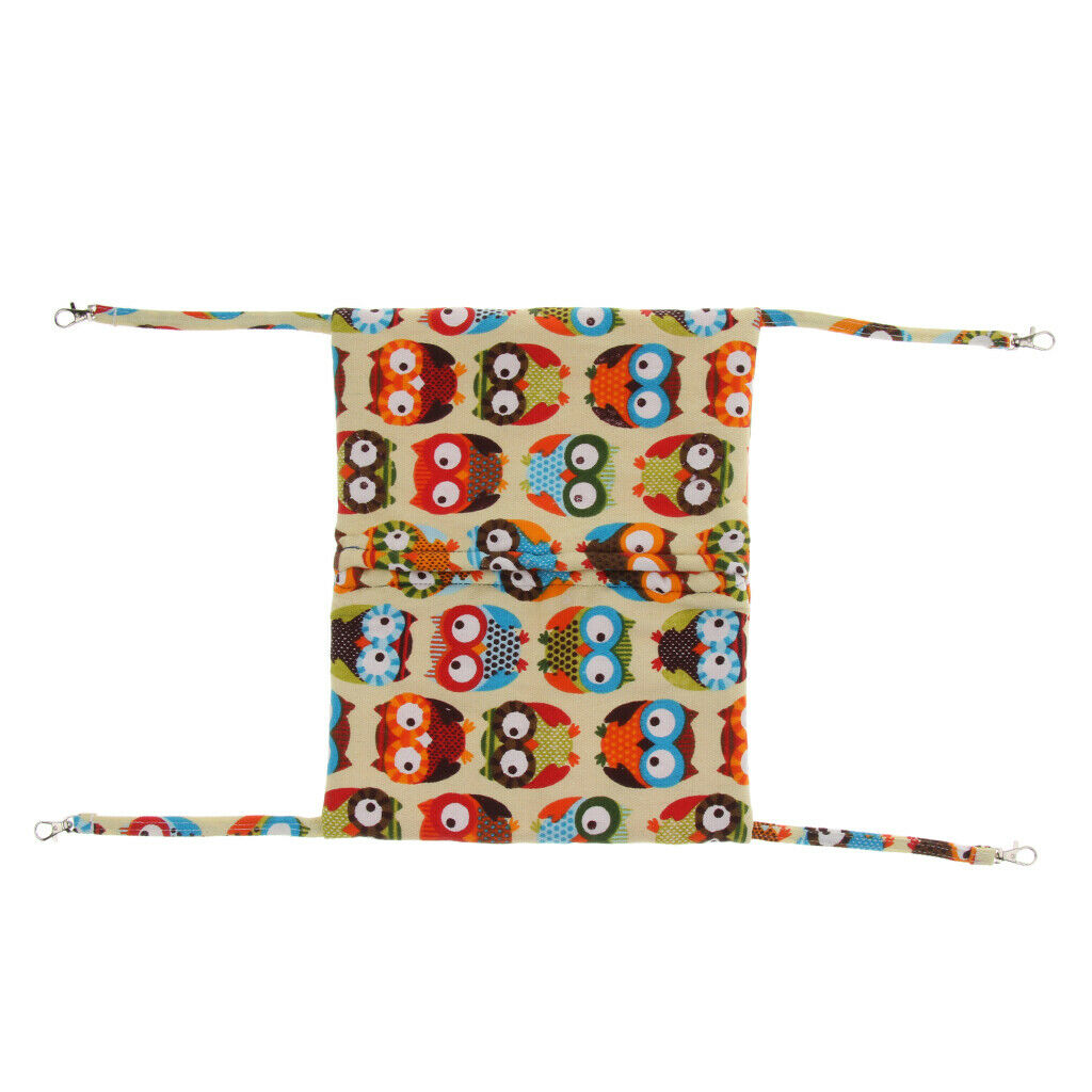 Warm Pet Cat Hammock Squirrel Hanging Bed Mat Hamster Blanket Nest Yellow Owl