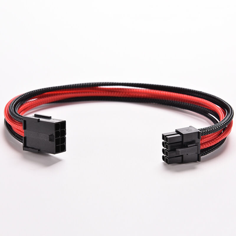 8 Pin ATX Board PSU Power Supply Extension Black Red Cable Wire 30cm 1Pc Rf
