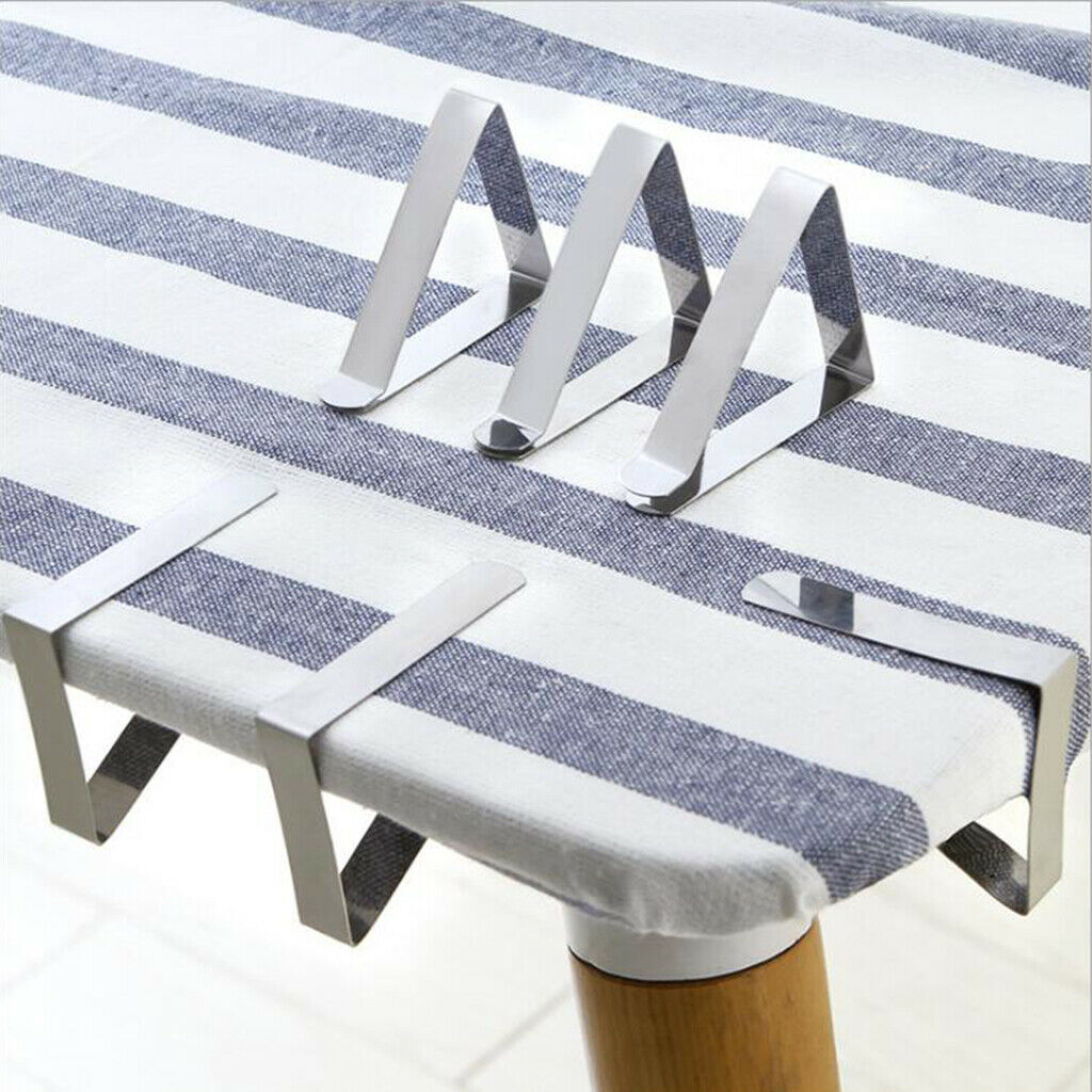 12x Practical Stainless Steel Tablecloth Table Cover Clips Clamps Holders Office