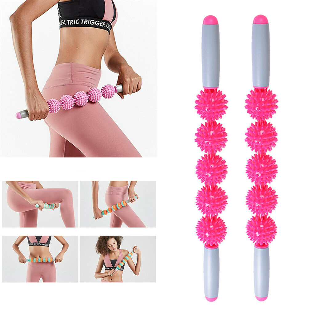 2Pieces, Soft Yoga Fitness Massage Stick Muscle Roller Spiky Massage Rolling