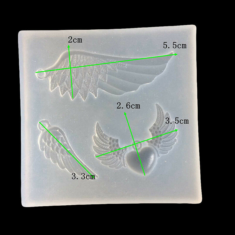 DIY Angel Wings transparent Epoxy Pendant mold Silicone Fondant Sugar Mol.l8