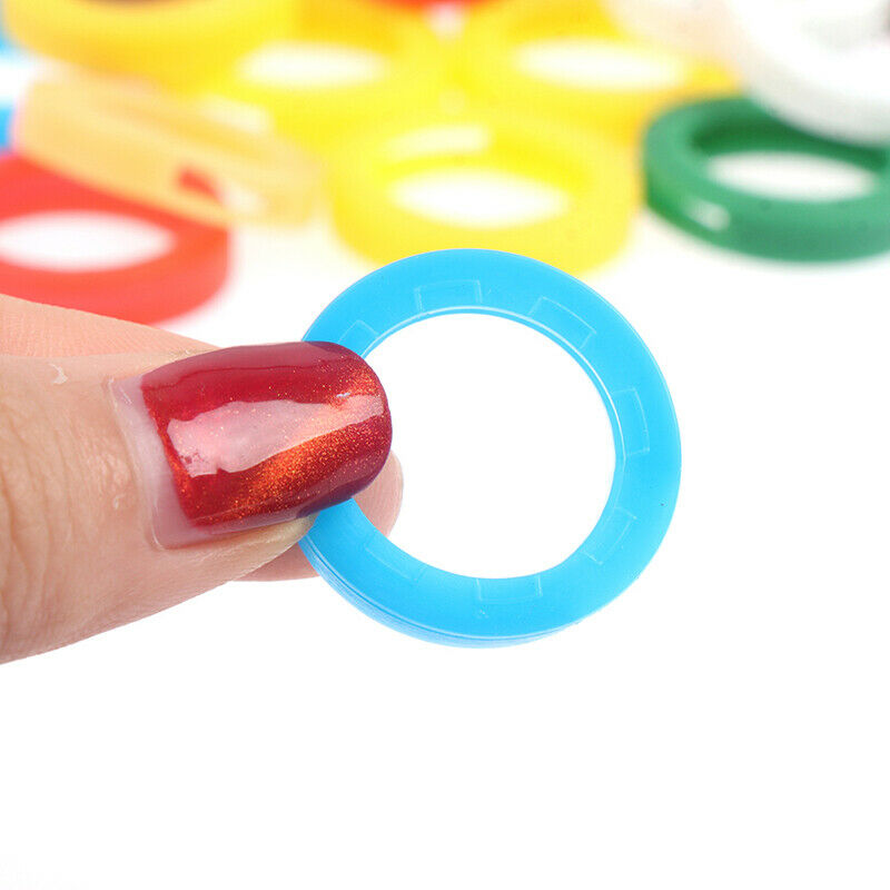 50Pcs Hollow Multi Color Rubber Soft Keys Locks Cap Topper Keyring Elastic C FG