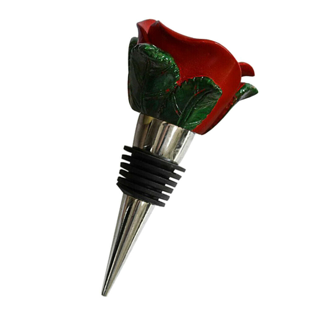 Flower Shaped Wine Bottle Stopper Sealer Cover   Bar Tool Red