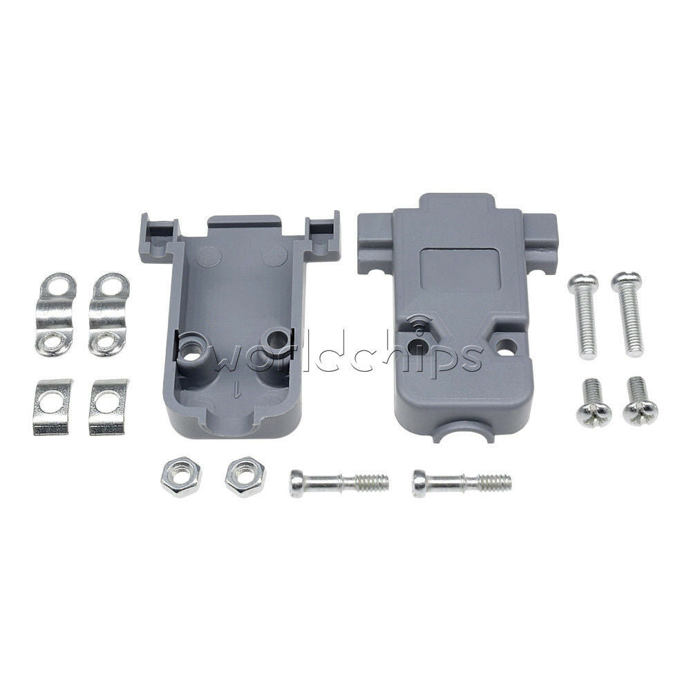 20PCS Grey D-Sub DB9 9Pin Plastic Hood Cover for 9 Pin or 15 Pin Connector
