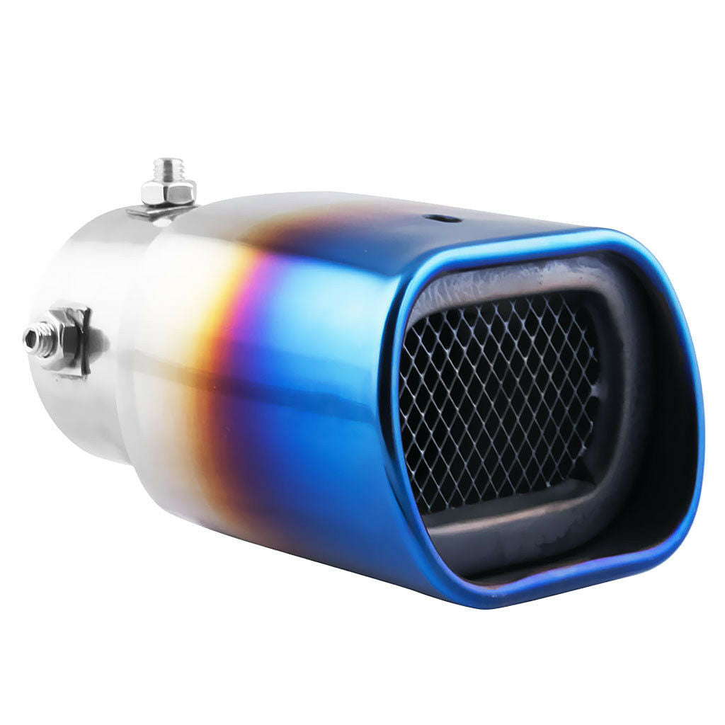 Car 63mm 2.5'' Inlet Stainless Steel Exhaust Tail Muffler Tip Pipe Blue