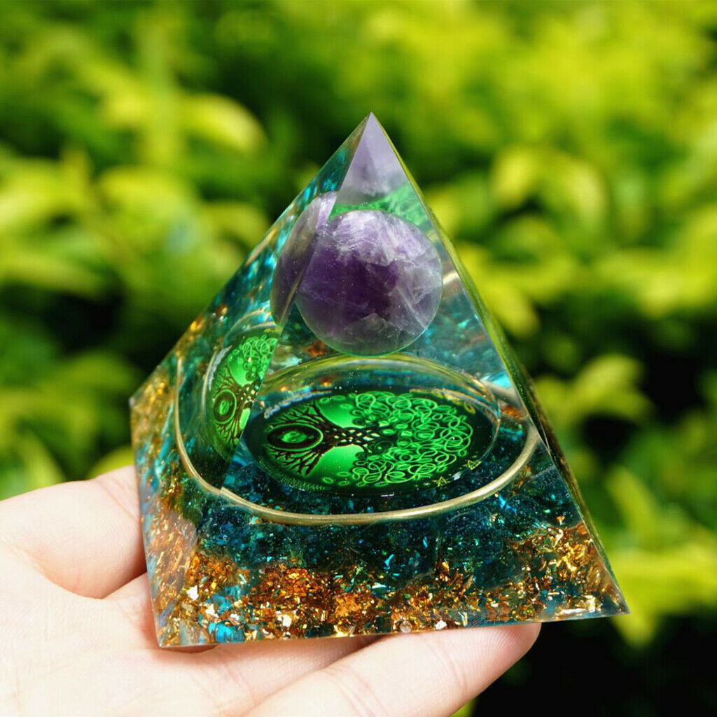 Crystal Pyramid Quartz Reiki Balancing Yoga Energy Generator Emf Protection
