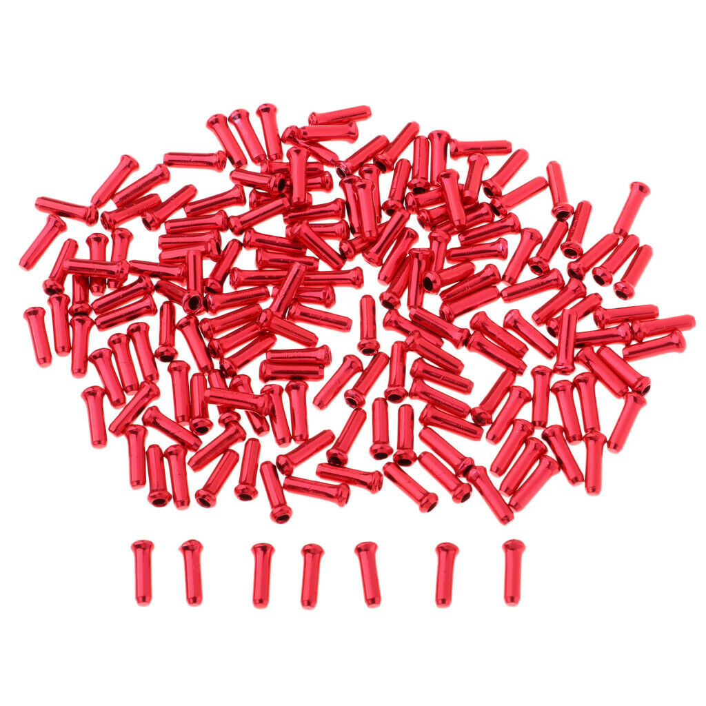 500Pcs Bike Brake Cable End Tips Gear Inner Cable   Crimp Accessory Red