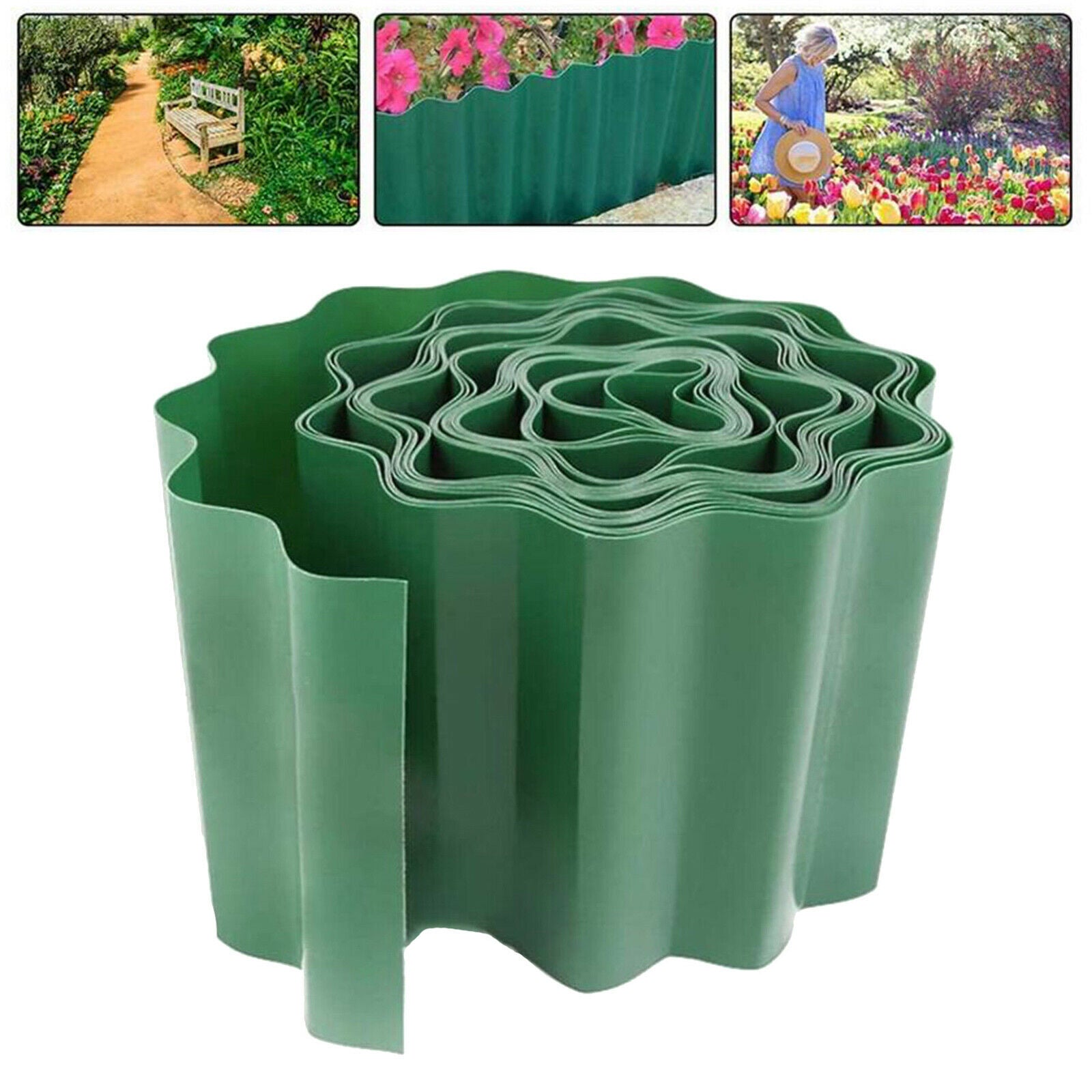 Outdoor Garden Lawn Edging Border Fence Barrier Roll DIY Patio 20cmx9m