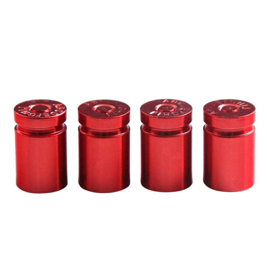4 Pcs Auto Truck Bicycle Vehicle Wheel Tire Tyre Stem Valve Dust Caps Covers Red
