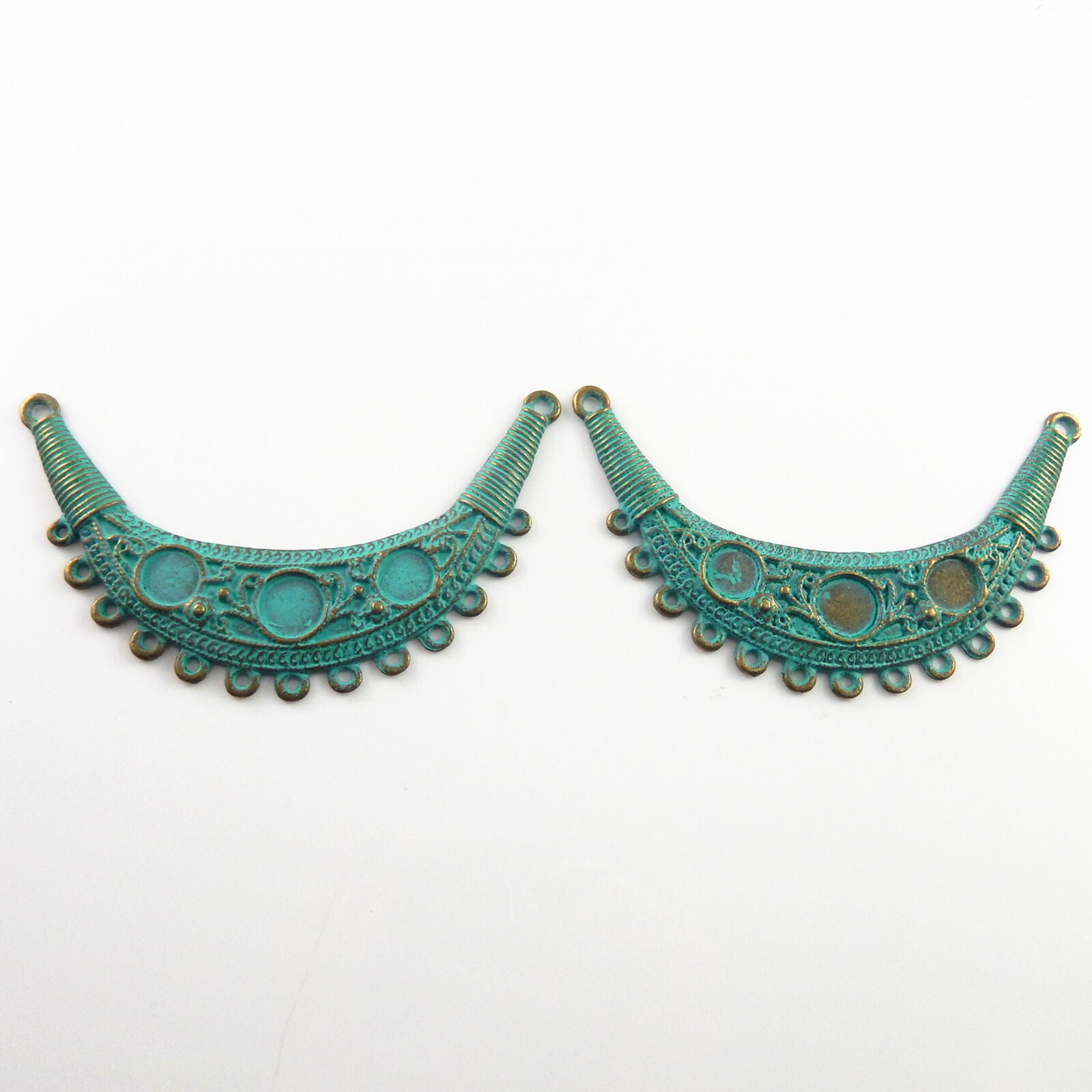 2-pack Retro Alloy Collar Charm Patina Pendant DIY Jewelry Connector 92*53*2mm