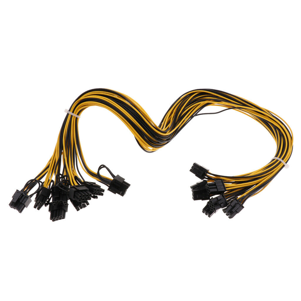 8Pcs/lot PCI-E 6pin to 6+2Pin Power Splitter Cable for Graphics Video Card