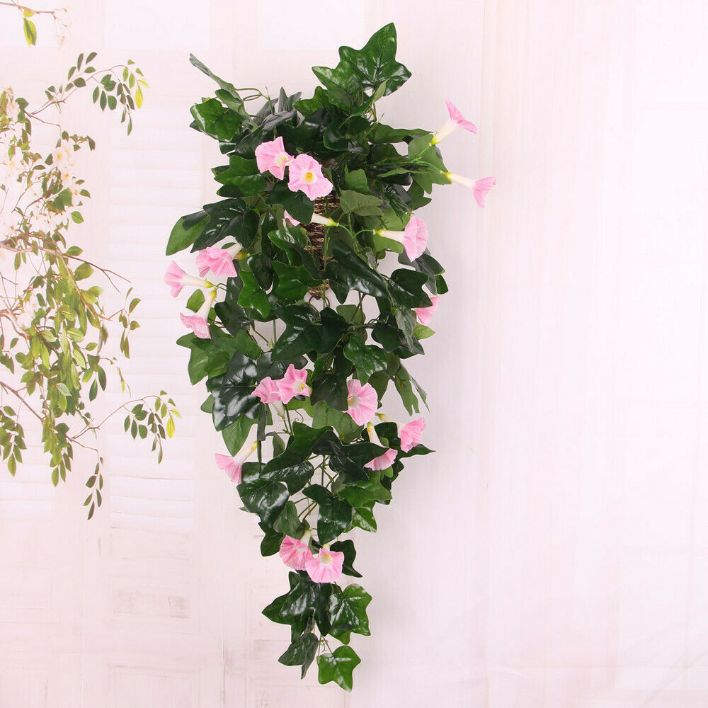 2x 85cm Flower Tendril Garland Hanging Silk Flowers Wedding Decor Pink