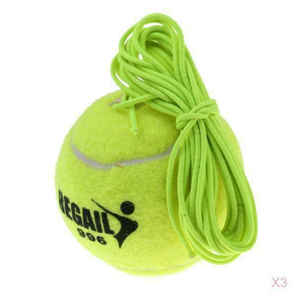3PCS Single Tennis Trainer Training Practice Replacement Balls with Elastic Rope