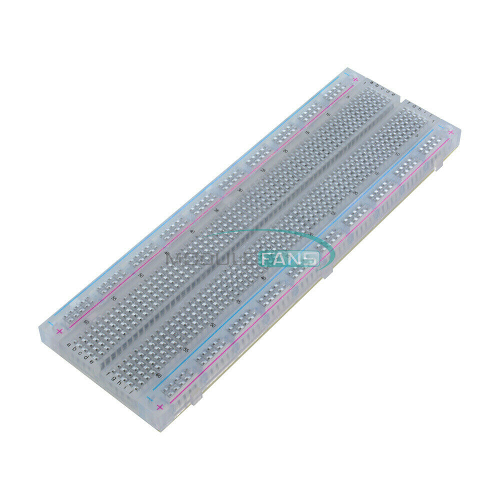 830-Tie Point MB102 Transparent Material Breadboard Solderless PCB For Arduino