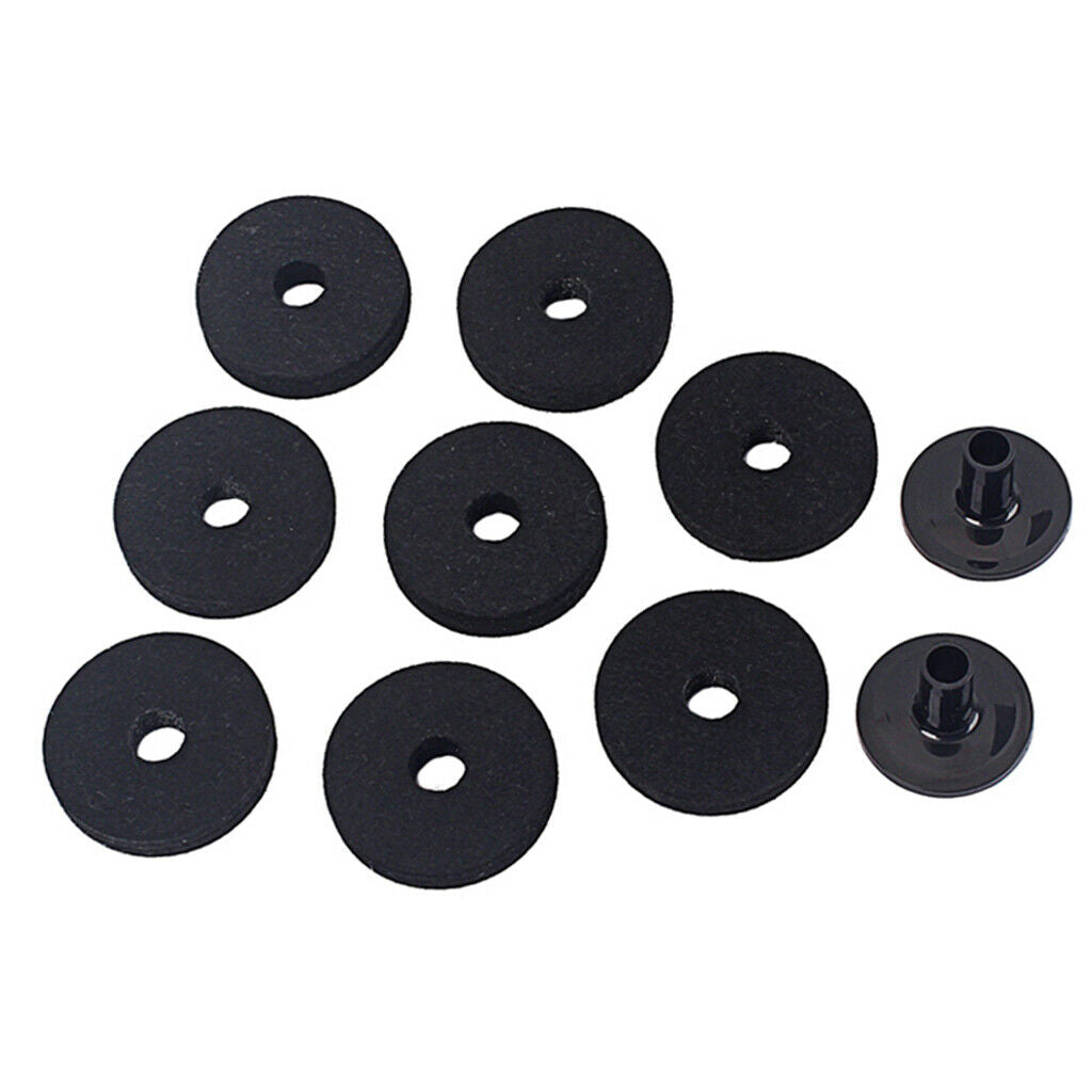 Drum Felt Washer Cymbal Sleeves Replacement Kit Parts for Drum Black 50mm,