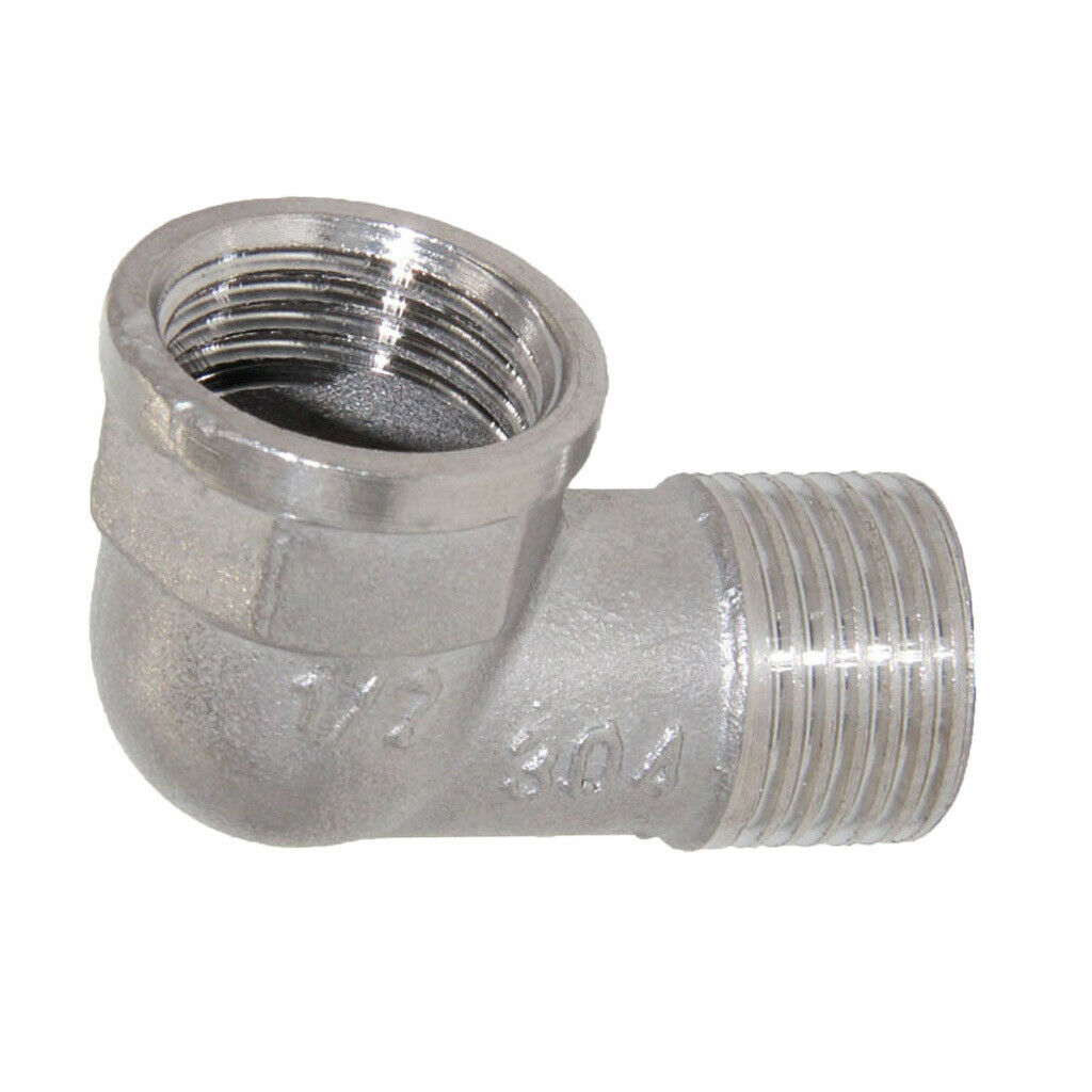1/2" Double End Right Angle Pipe Fitting Threaded Elbow Connector DN15