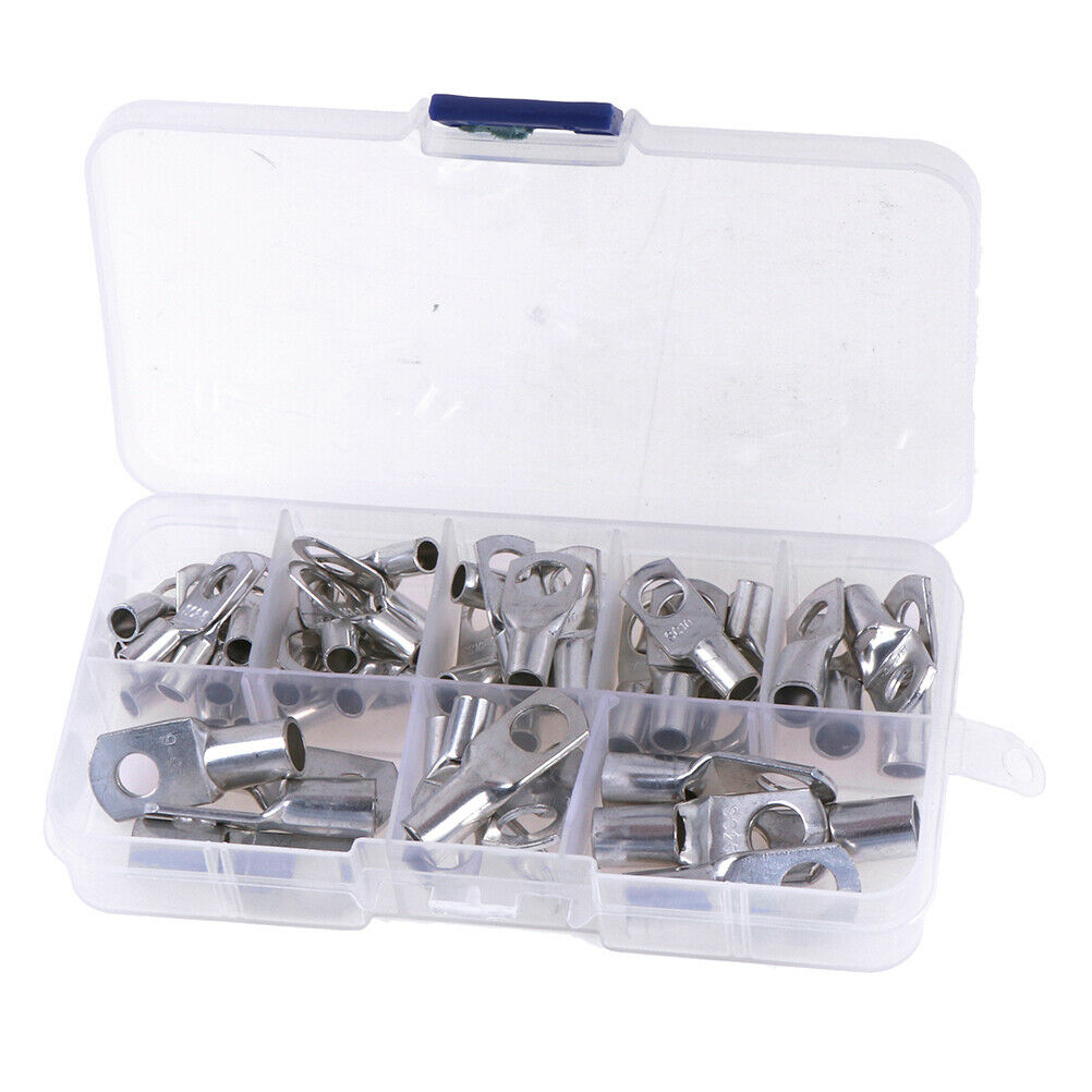 60pcs Electrical Wire Copper Lug Battery Cable Ring Connector Terminal s ^PEX WF